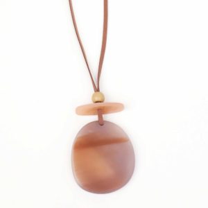 Round Sphere & Disc Resin Pendant Necklace