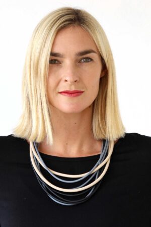 9 Strand Multi Rubber Necklace