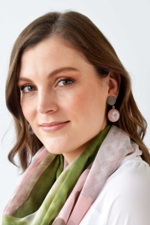 Round Double Disc Resin Stud Earrings - Nickel Free