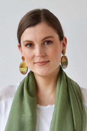 Round Disc Resin Stud Earrings - Nickel Free