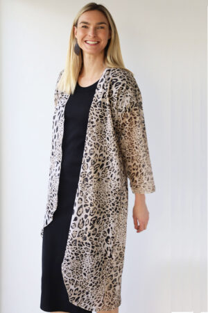 Long Animal Print Kimono - Elegant, Flattering Fit