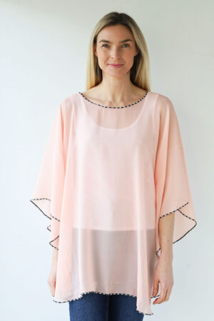 Stitched Detail Trim Tunic Top