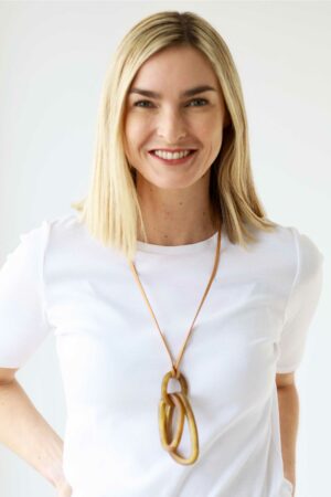 Double Hoop Resin Pendant Necklace