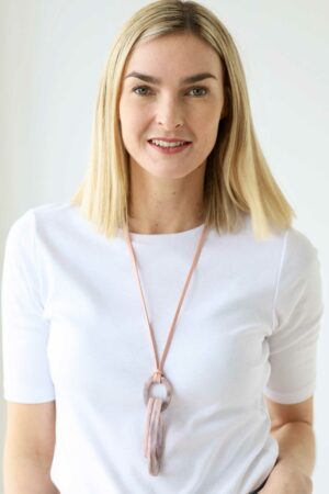 Double Hoop Resin Pendant Necklace