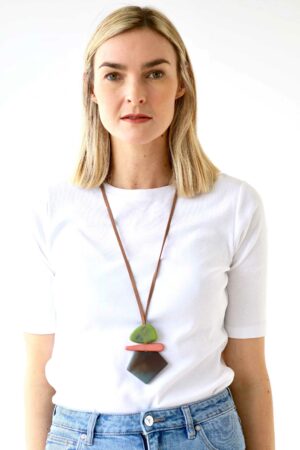 Three Disc Resin Pendant Necklace