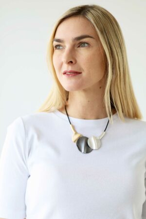 Three Mixed Metal Discs Necklace