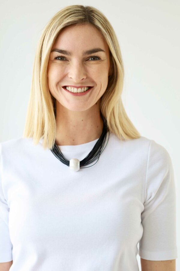 Corded Necklace with Brushed Bead Archer House Collections