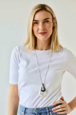 Three Matt Discs Pendant Necklace