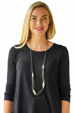 Abstract Oblong Beaded Necklace