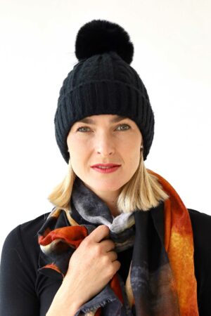 Beanie with Dome Off Pom Pom