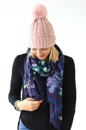 Beanie with Dome Off Pom Pom