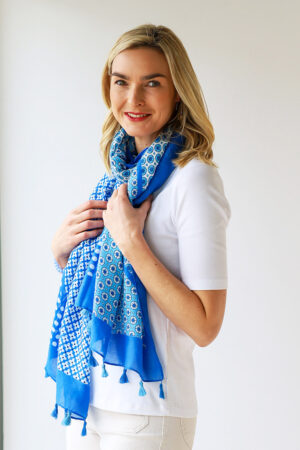 Multi Panel Tasselled Scarf