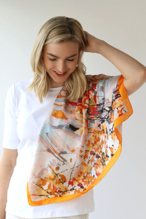 Abstract Silky Square Scarf - Feels like silk