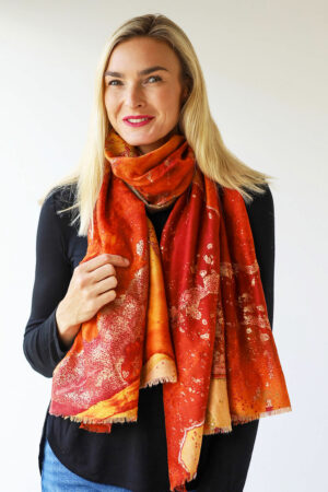 Gold Foil Marble Print Scarf