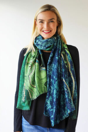 Marbled Swirl Print Scarf