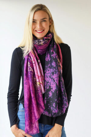 Marbled Swirl Print Scarf