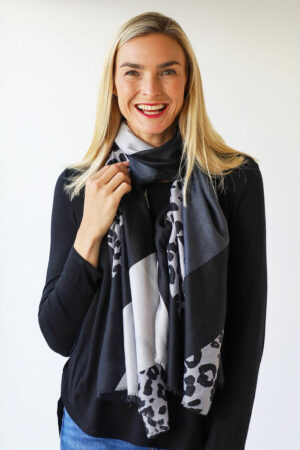 Geometric Animal Print Scarf