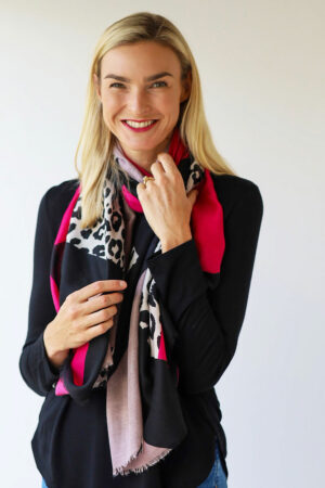 Geometric Animal Print Scarf