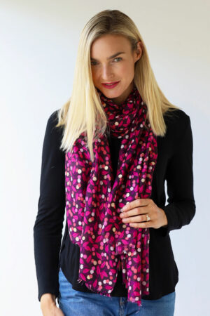 Fireworks with Gold Foil Print Scarf