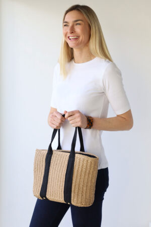 Raffia Draw String Bag