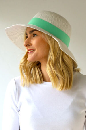 Coloured Ribbon Wide Brim Hat