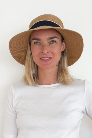 Two Tone Ribbon Hat - Coffee