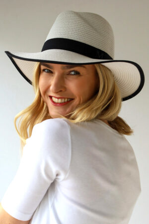 'M' Hat with Ribbon on Brim