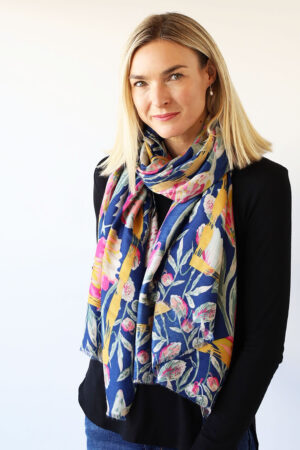 Large Flower Print Scarf