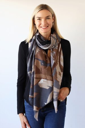 Large Flower Print Scarf