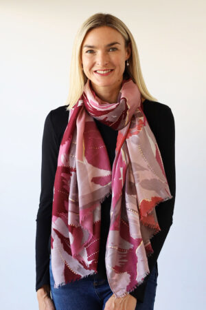 Large Flower Print Scarf