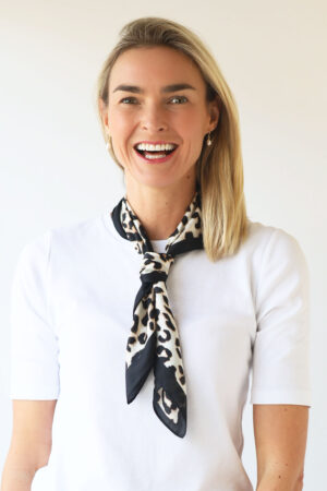 Animal Print Silky Square Scarf - Feels like Silk